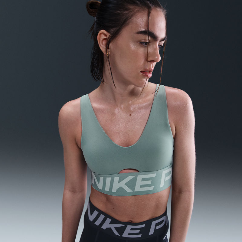 Bra Deportivo De Media Sujeción Con Almohadillas Para Mujer Nike Pro Indy Plunge Verde