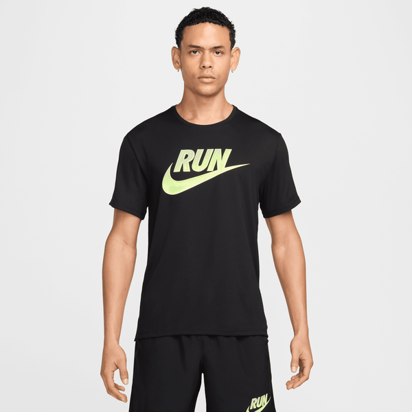 Playera De Correr De Manga Corta Dri-Fit Para Hombre Nike Miler Run Energy Negro