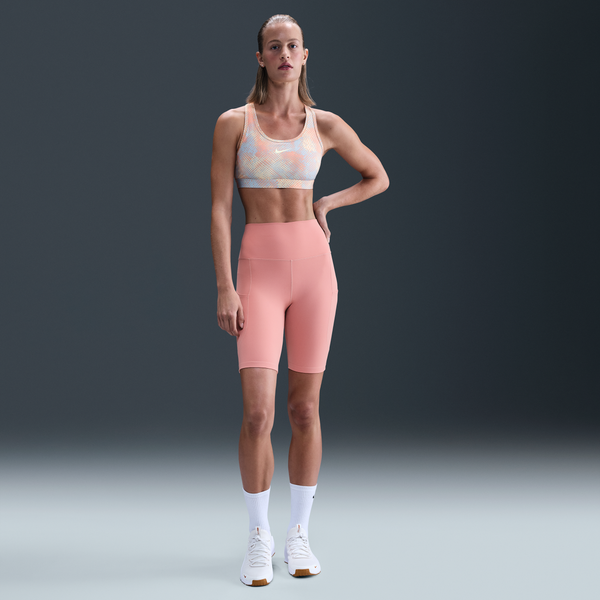 Shorts De Ciclismo Con Bolsillos De Tiro Alto De 20 Cm Para Mujer Nike One Rosa