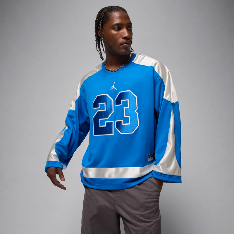 Jersey universitario de hockey para hombre Jordan Brooklyn Azul