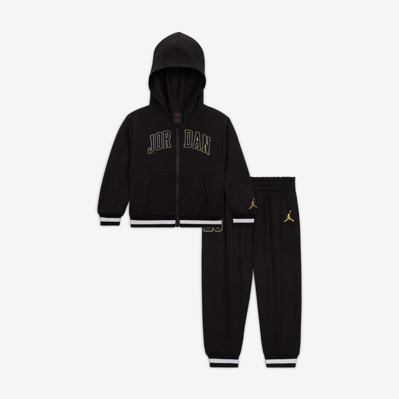 Conjunto De 3 Piezas De Sudadera Con Gorro 23 Jersey De Cierre Completo Para Bebé (De 6 A 12 Meses) Jordan Negro