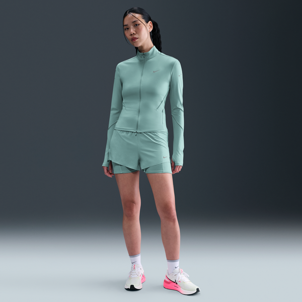 Shorts De Correr Dri-Fit De Tiro Medio 2 En 1 Para Mujer Nike Swift Verde
