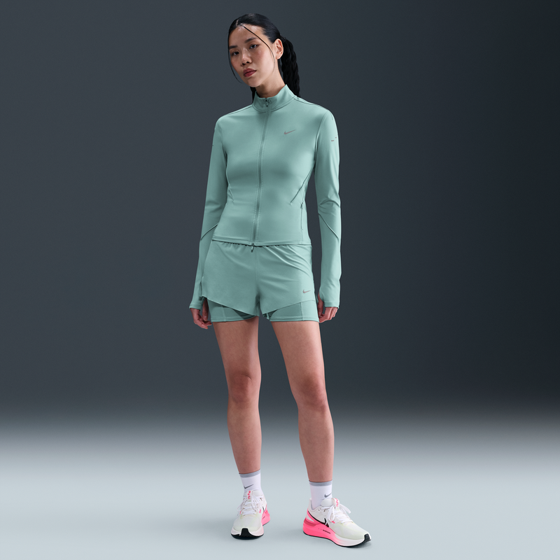 Shorts De Correr Dri-Fit De Tiro Medio 2 En 1 Para Mujer Nike Swift Verde