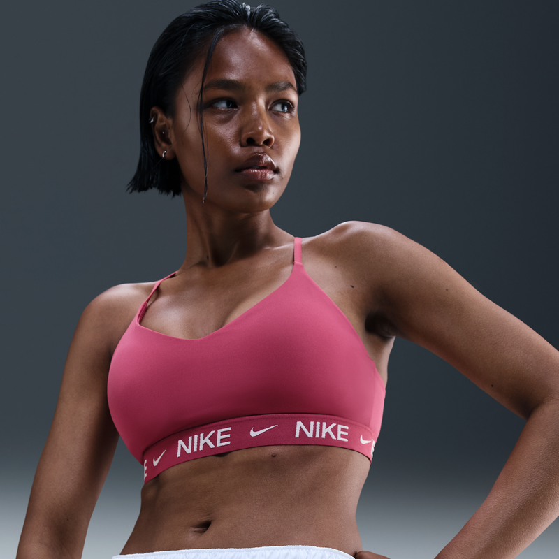 Bra deportivo ajustable con almohadillas para mujer Nike Indy Light Support Morado