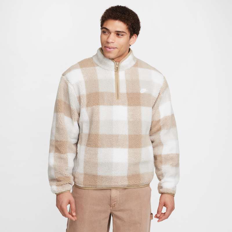 Sudadera De Medio Cierre Acondicionada Para El Invierno Para Hombre Nike Club Marrón