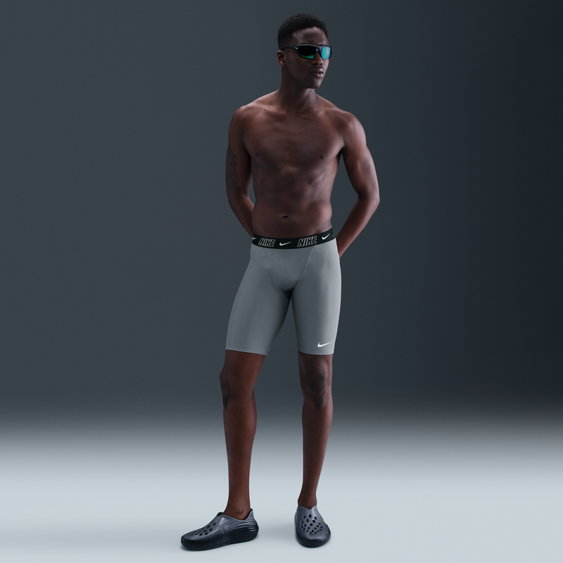 Jammer para hombre Nike Swim Logo Tape Gris