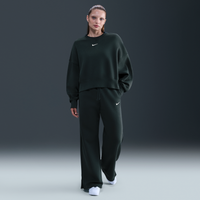 Pants de tiro alto de pierna amplia para mujer Nike Sportswear Phoenix Fleece Verde