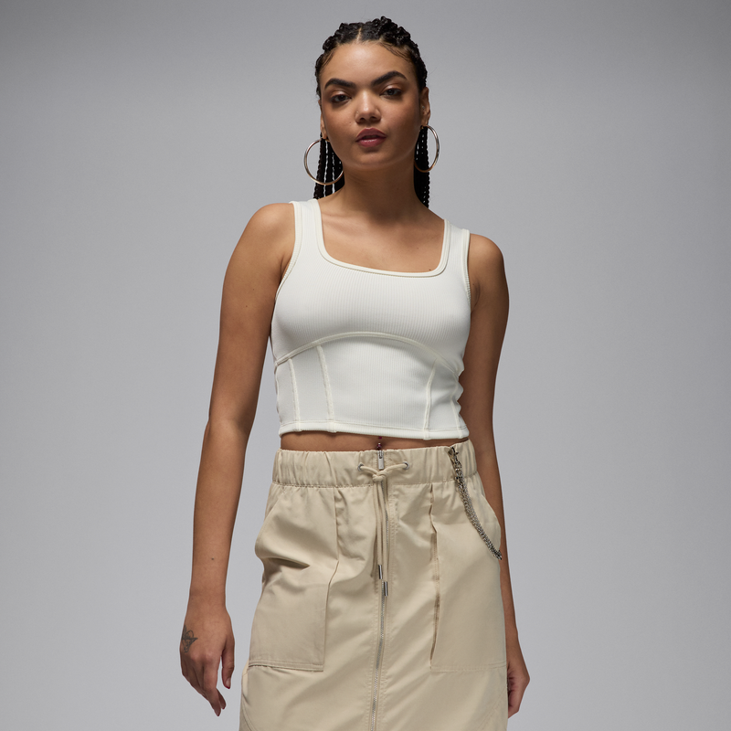 Camiseta De Tirantes Cropped Para Mujer Jordan Blanco