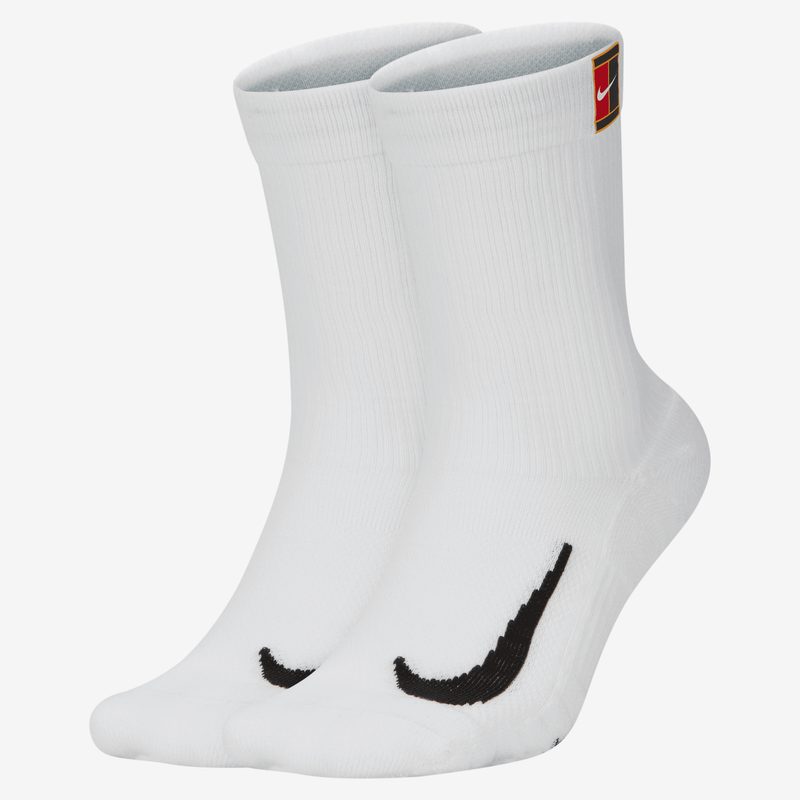 Calcetines Largos Para Tenis Nikecourt Multiplier Cushioned (2 Pares) Blanco