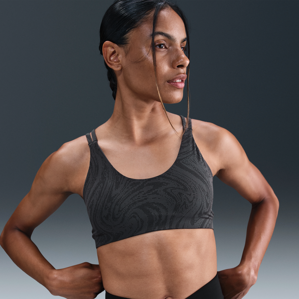 Bra Deportivo Estampado De Baja Sujeción Con Almohadillas Para Mujer Nike Zenvy Negro