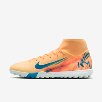 Tacos de fútbol para pasto sintético (turf) de corte high Nike Mercurial Superfly 10 Academy "Kylian Mbappé" Naranja