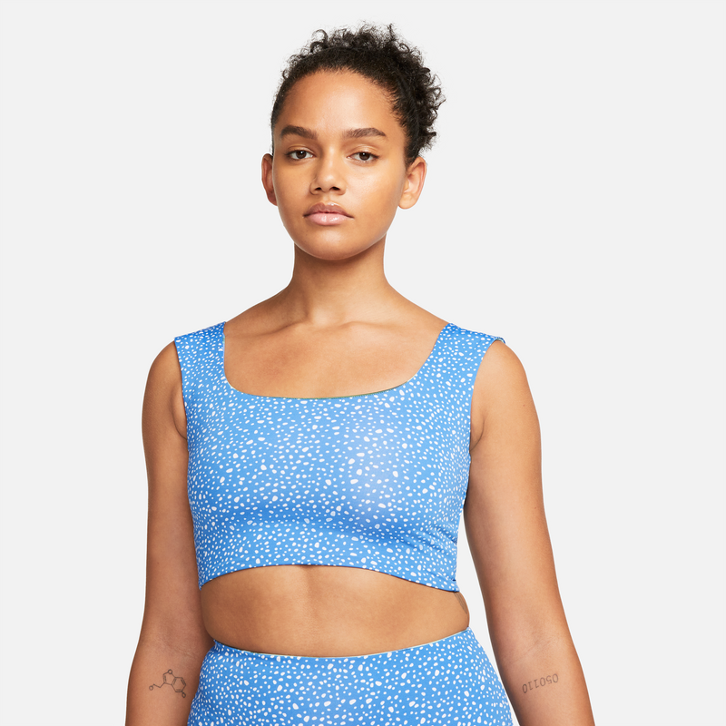 Top Cropped De Natación Reversible Para Mujer Nike Azul