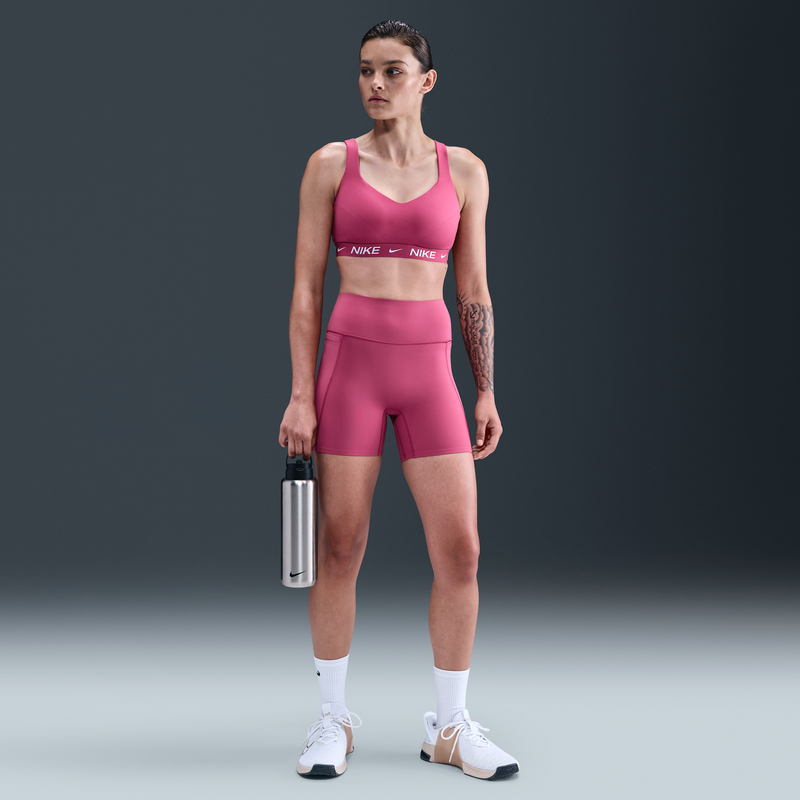 Shorts De Ciclismo De Tiro Alto De 13 Cm Sin Costura Frontal Para Mujer Nike Universa Morado