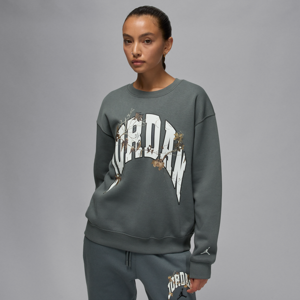 Sudadera De Cuello Redondo Para Mujer Jordan Brooklyn Fleece Realtree Gris