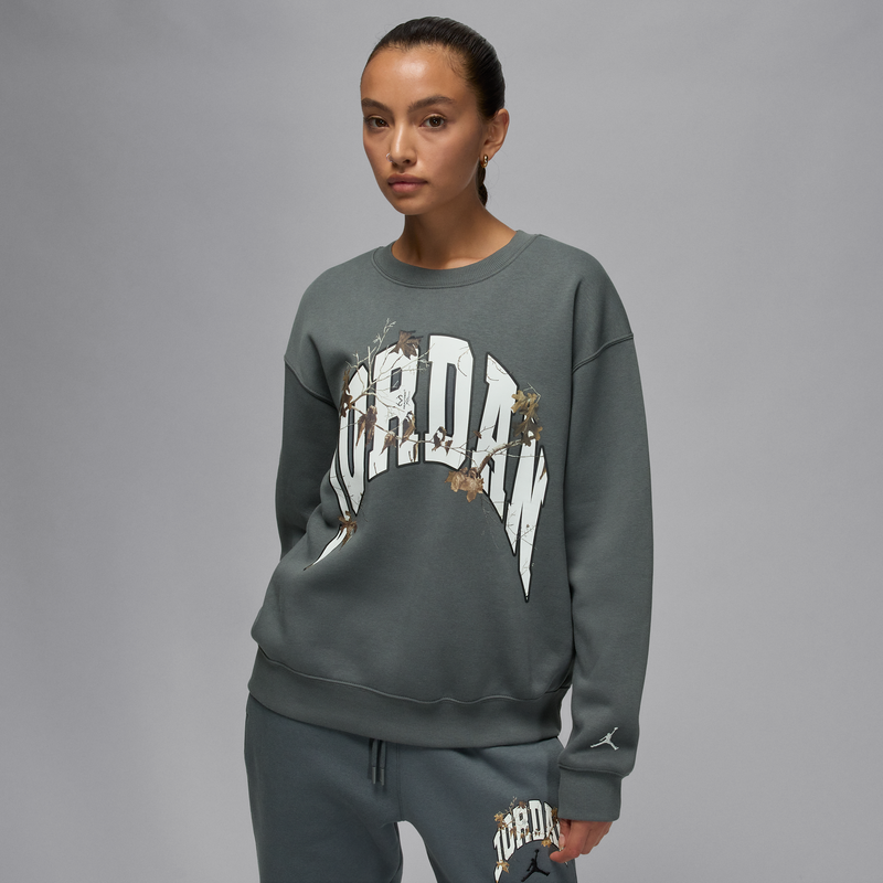 Sudadera De Cuello Redondo Para Mujer Jordan Brooklyn Fleece Realtree Gris