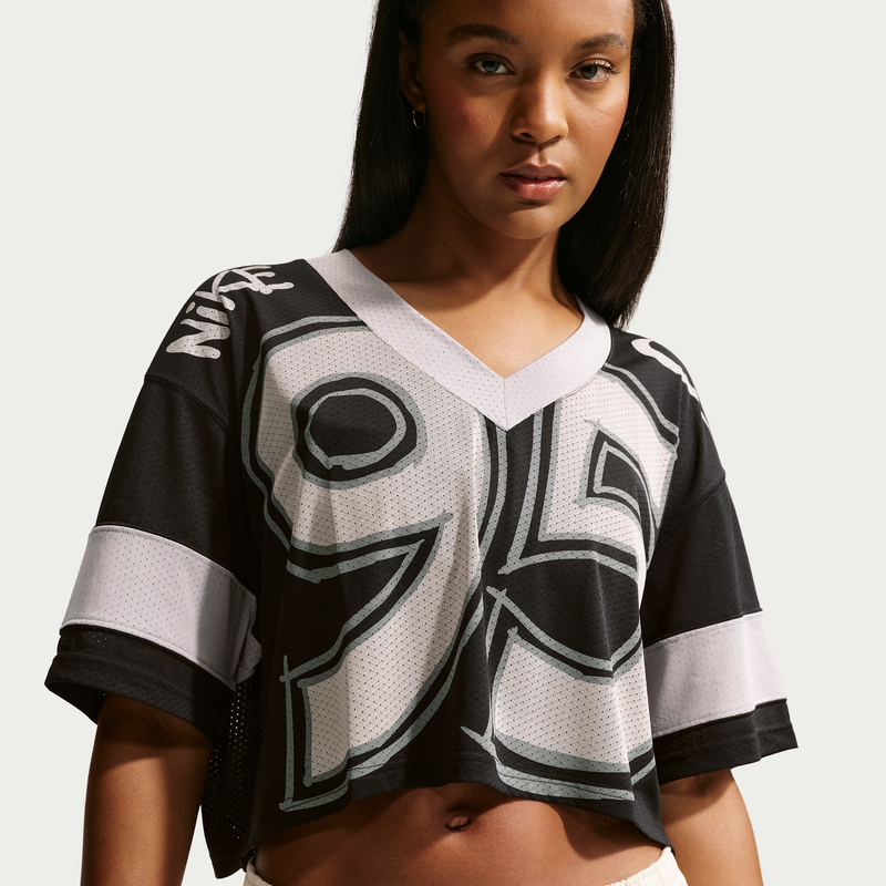 Jersey oversized cropped para mujer Nike Sportswear Negro