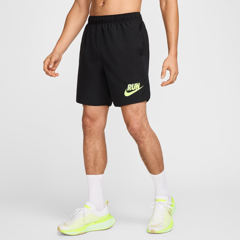 Shorts de correr Dri-FIT de 18 cm sin forro para hombre Nike Challenger Run Energy Negro