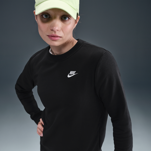 Sudadera Con Cuello Redondo Para Mujer Nike Sportswear Club Fleece Negro