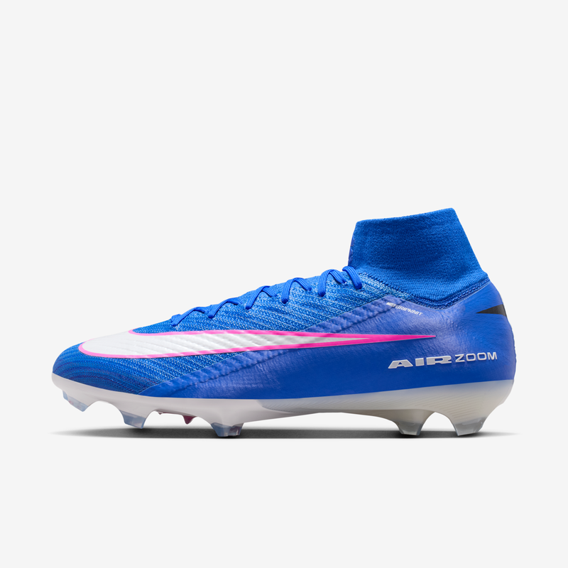 Tacos de fútbol para terreno firme de corte high Nike Mercurial Superfly 10 Elite Azul
