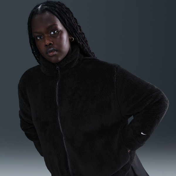 Nike Talla Grande Chamarra Gruesa De Tejido Fleece Para Mujer Sportswear Essential Negro