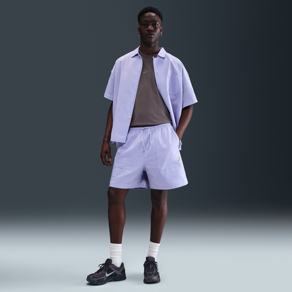 Shorts De Lino Con Forro Para Hombre Nike Life Morado