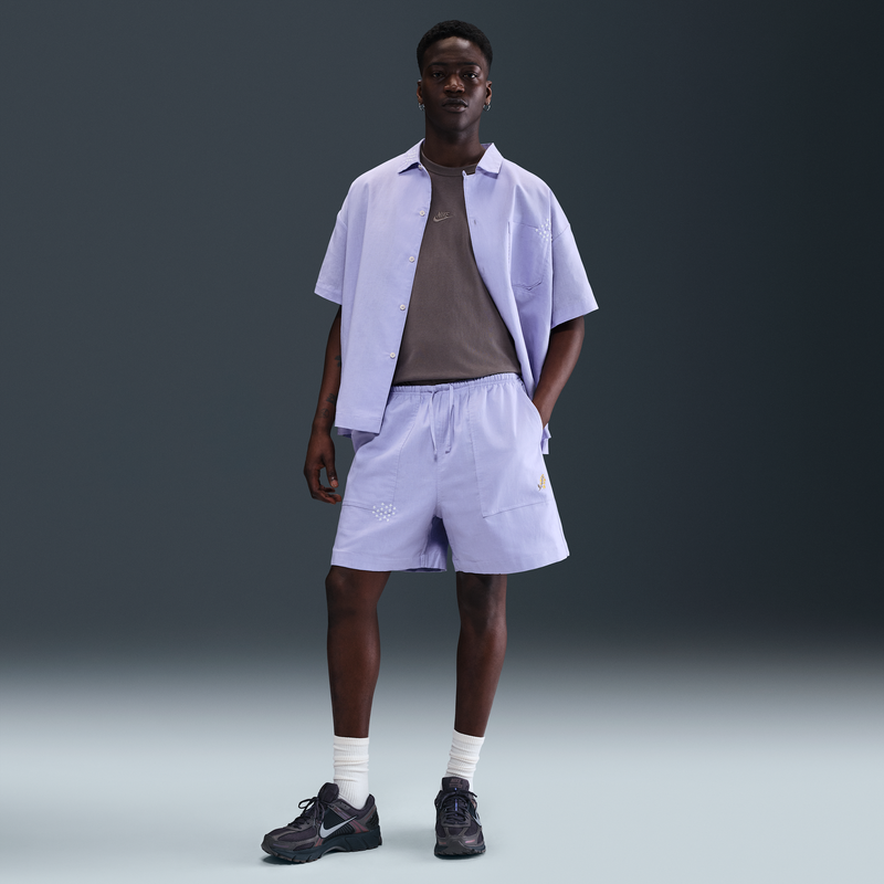 Shorts De Lino Con Forro Para Hombre Nike Life Morado