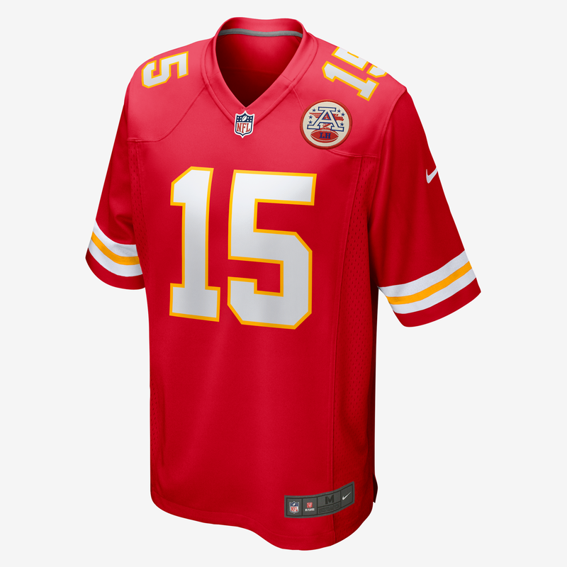 Jersey de juego Nike para hombre Patrick Mahomes Kansas City Chiefs Rojo