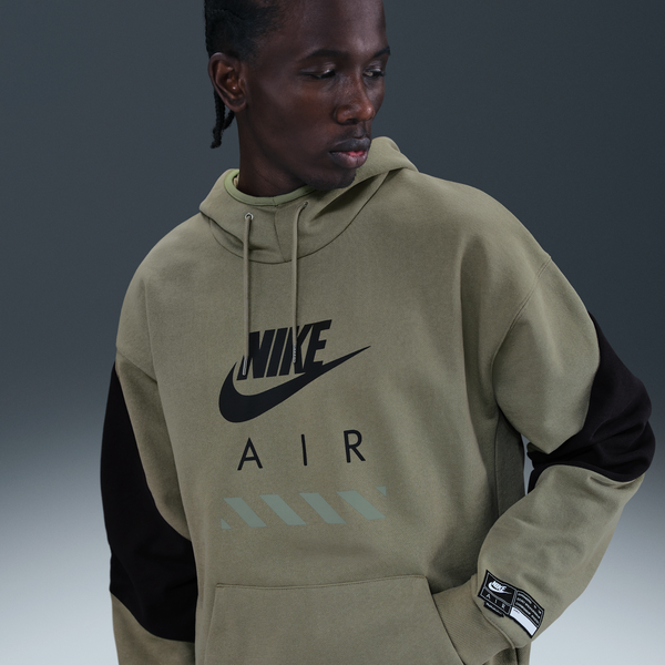Sudadera Con Gorro Sin Cierre De Tejido Fleece Para Hombre Nike Air Verde