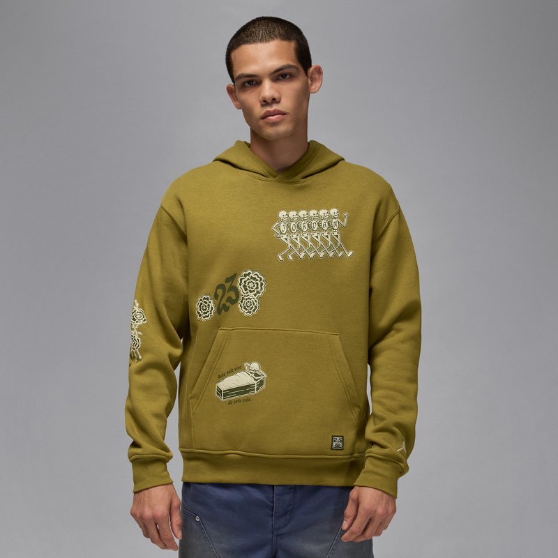 Sudadera con gorro sin cierre de tejido Fleece para hombre Jordan Brooklyn Verde