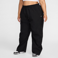 Nike talla grande Pants con dobladillo abierto de tejido Woven de tiro alto para mujer Windrunner Negro
