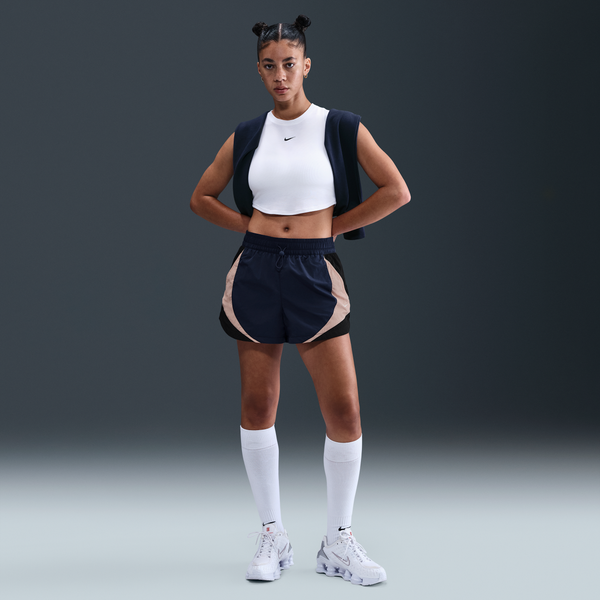 Shorts De Entrenamiento De Tiro Medio Holgados De 8 Cm Para Mujer Nike Sportswear Azul