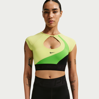 Sujetador deportivo acolchado de manga corta con sujeción media Nike Pro Sculpt para mujer Verde