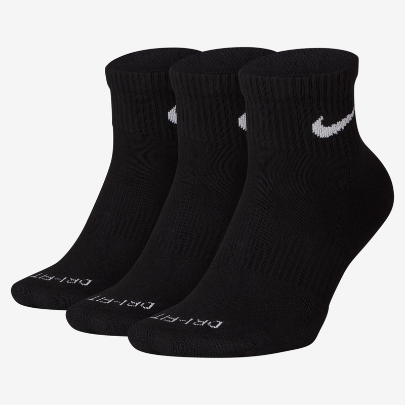 Calcetines De Entrenamiento Al Tobillo (3 Pares) Nike Everyday Plus Cushioned Negro