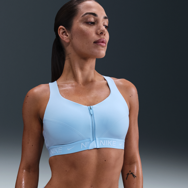 Bra Deportivo Con Almohadillas Y Cierre Frontal Para Mujer Nike Indy High Support Azul