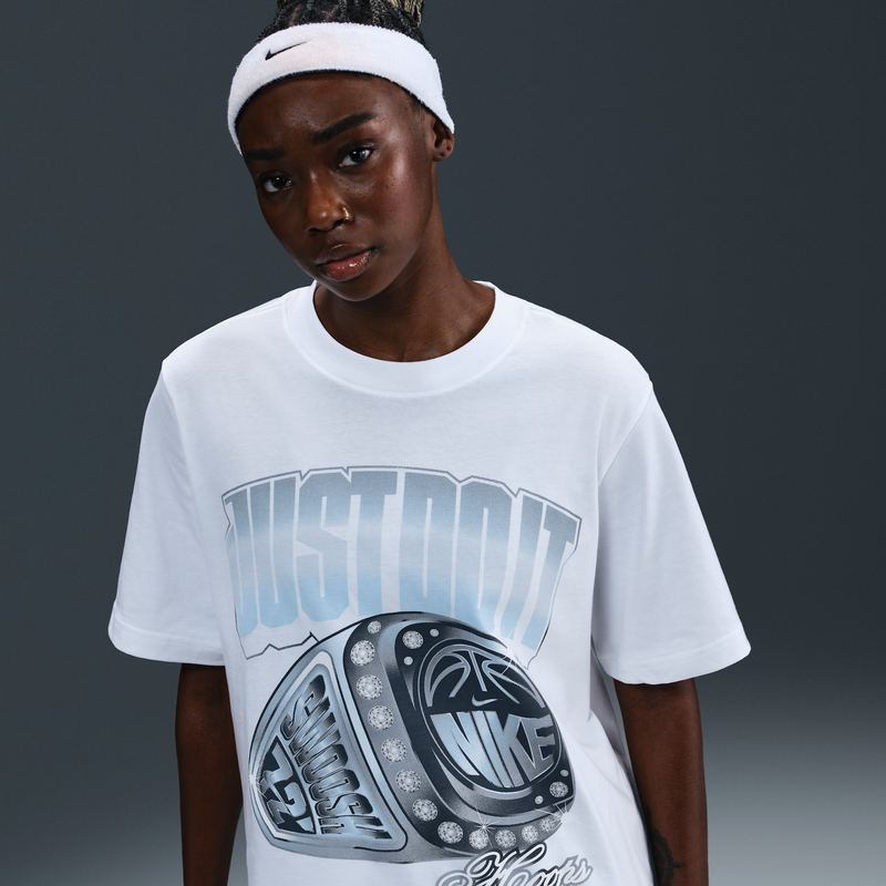 Playera De Básquetbol De Manga Corta Holgada Para Mujer Nike Blanco