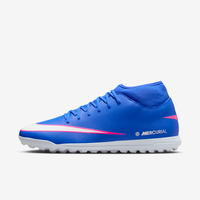 Tacos de fútbol para pasto sintético (turf) de corte high Nike Mercurial Superfly 10 Club Azul