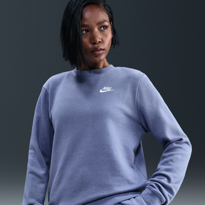 Sudadera Con Cuello Redondo Para Mujer Nike Sportswear Club Fleece Azul