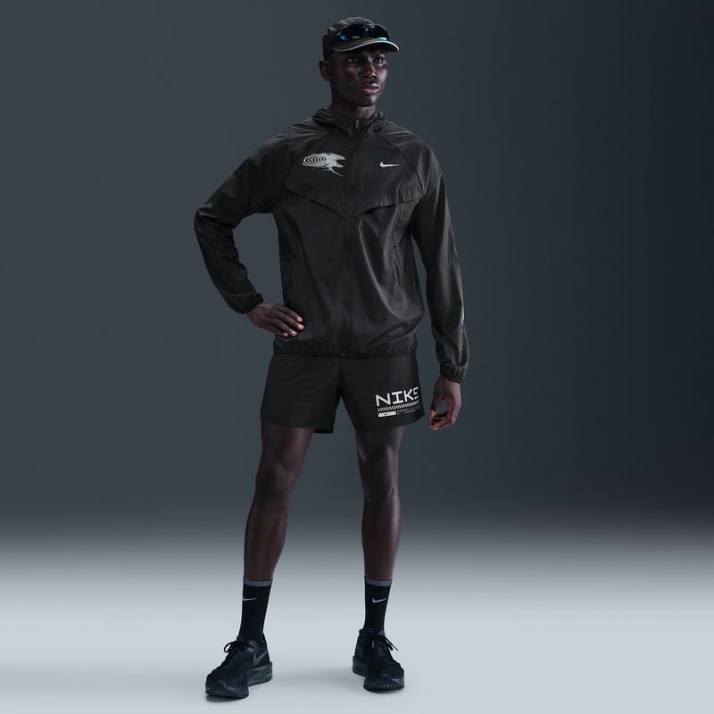 Shorts De Correr De 13 Cm Acondicionados Para El Invierno 2 En 1 Para Hombre Nike Challenger Negro