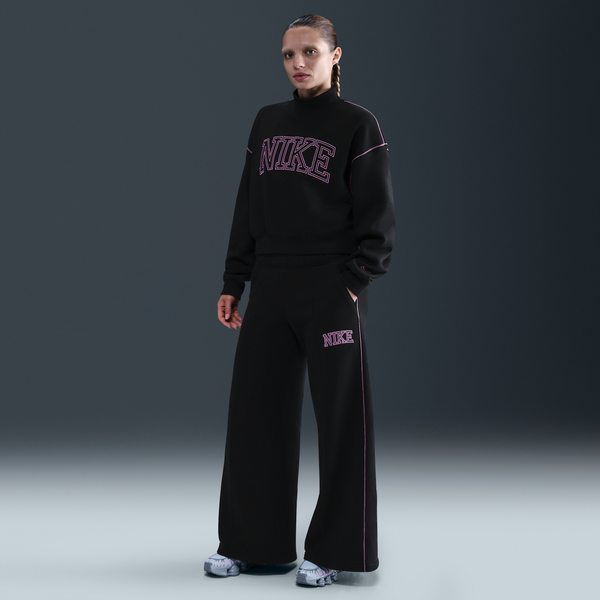 Pantalones Deportivos De Botamanga Ancha Para Mujer Nike Sportswear Phoenix Fleece Negro