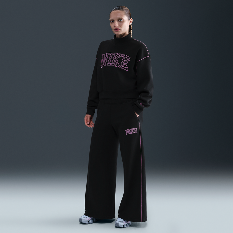 Pantalones Deportivos De Botamanga Ancha Para Mujer Nike Sportswear Phoenix Fleece Negro