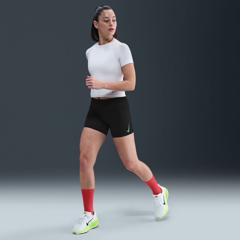Shorts de correr Dri-FIT ADV de tiro medio de 13 cm para mujer Nike AeroSwift "Faith Kipyegon" Negro