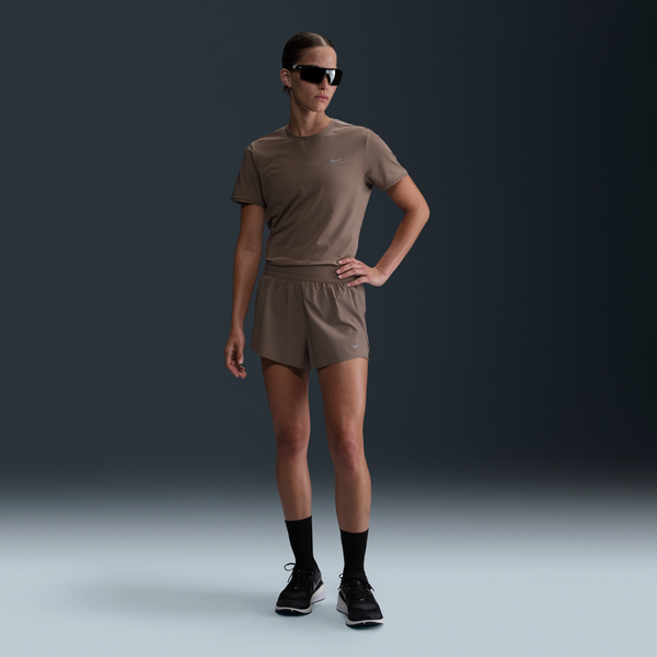 Shorts De Correr Dri-Fit De Tiro Medio 2 En 1 Para Mujer Nike Swift Marrón