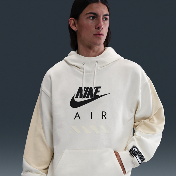 Sudadera Con Gorro Sin Cierre De Tejido Fleece Para Hombre Nike Air Blanco