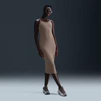 Vestido de tirantes de tela de minicanalé ajustado para mujer Nike Sportswear Chill Knit Marrón