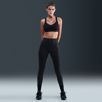 Leggings estampados de cintura alta sin costura delantera de 7/8 para mujer Nike Universa Negro
