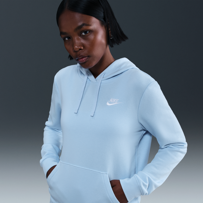 Sudadera con gorro sin cierre para mujer Nike Sportswear Club Fleece Azul