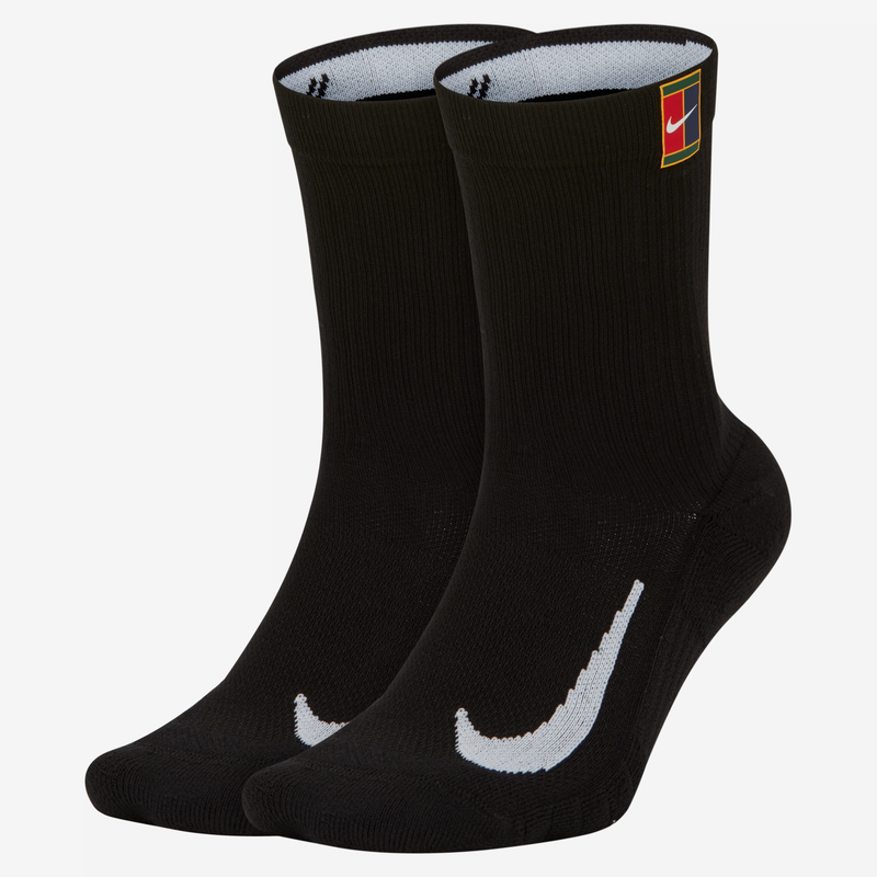 Calcetines largos para tenis NikeCourt Multiplier Cushioned (2 pares) Negro