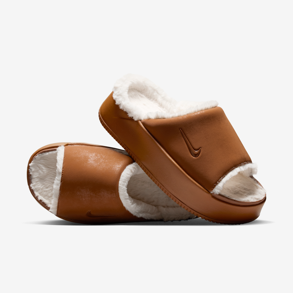 Chanclas Para Mujer Nike Calm Elevation Fur Marrón