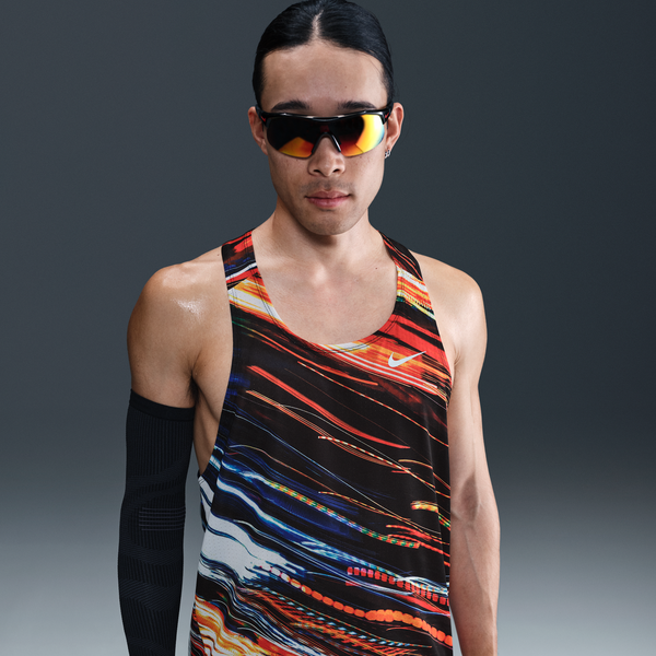 Playera De Correr Sin Mangas Dri-Fit Para Hombre Nike Fast Blanco