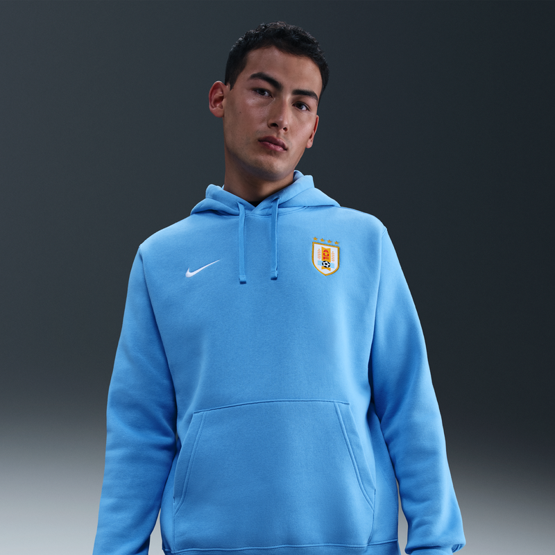 Sudadera de fútbol con gorro sin cierre Nike para hombre Uruguay Club Azul